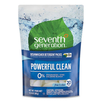 Seventh Generation® Natural Dishwasher Detergent Concentrated Packs, Free And Clear, 20 Packets-pack freeshipping - TVN Wholesale